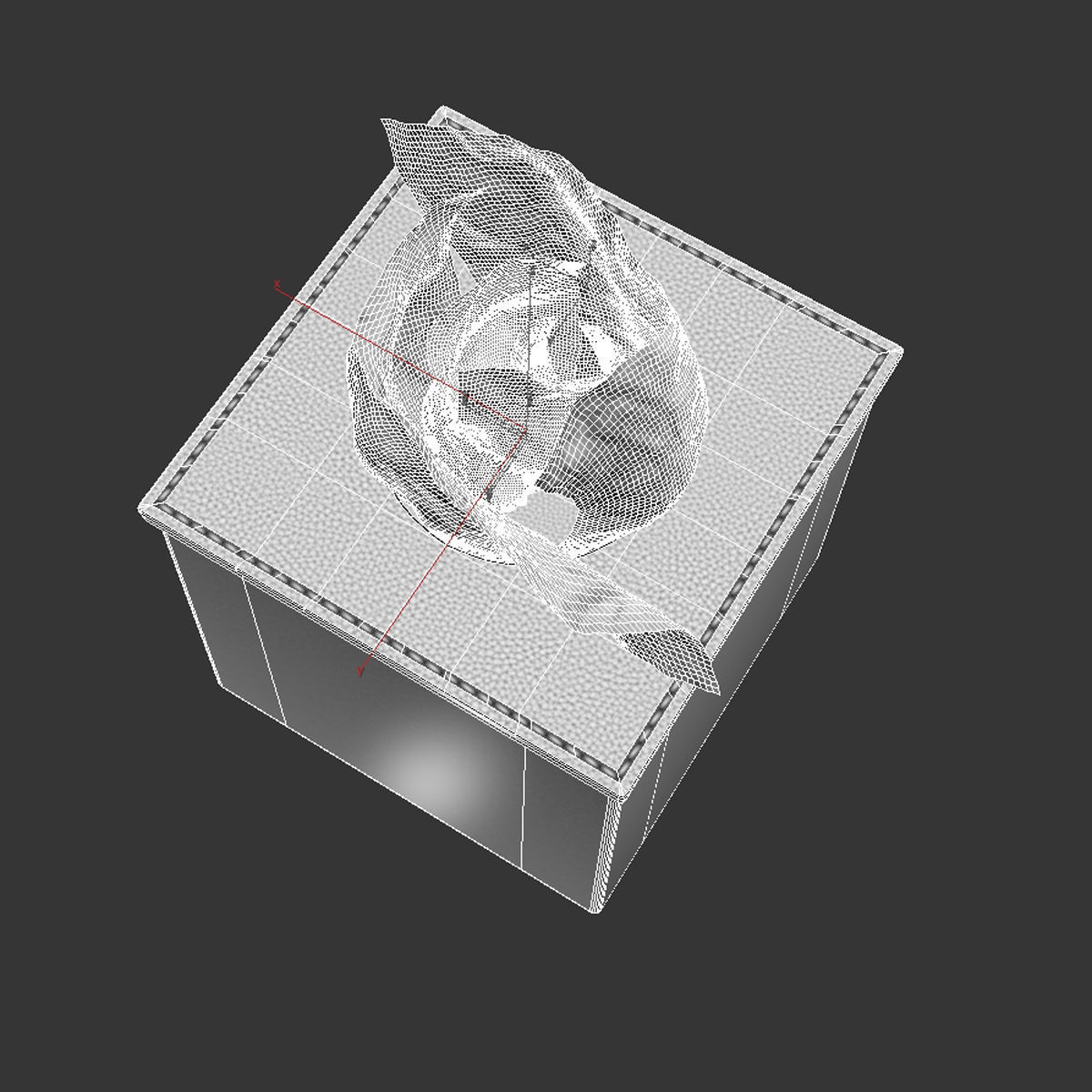 AURI NAVY LEATHER TISSUE BOX 3D model_7