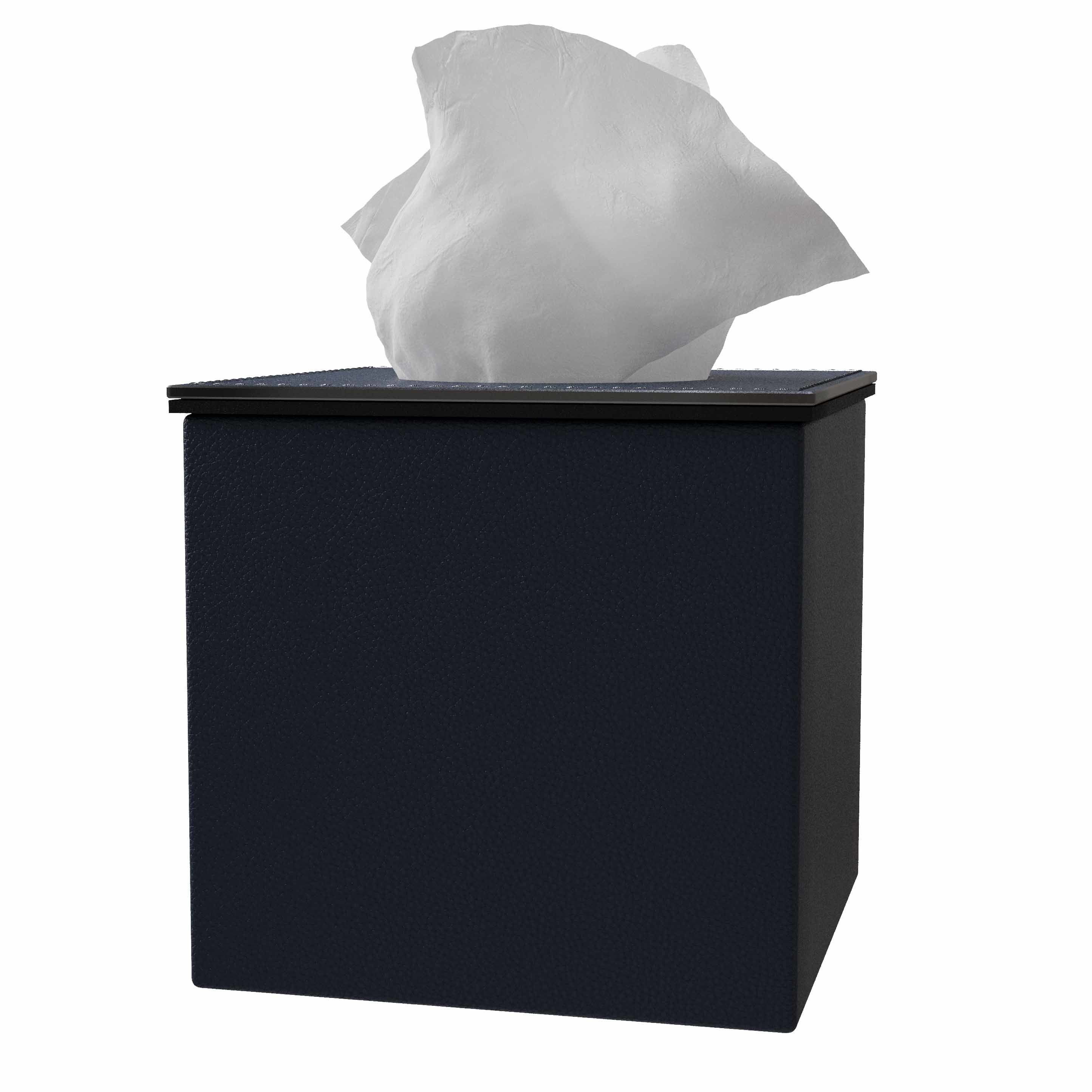AURI NAVY LEATHER TISSUE BOX 3D model_4