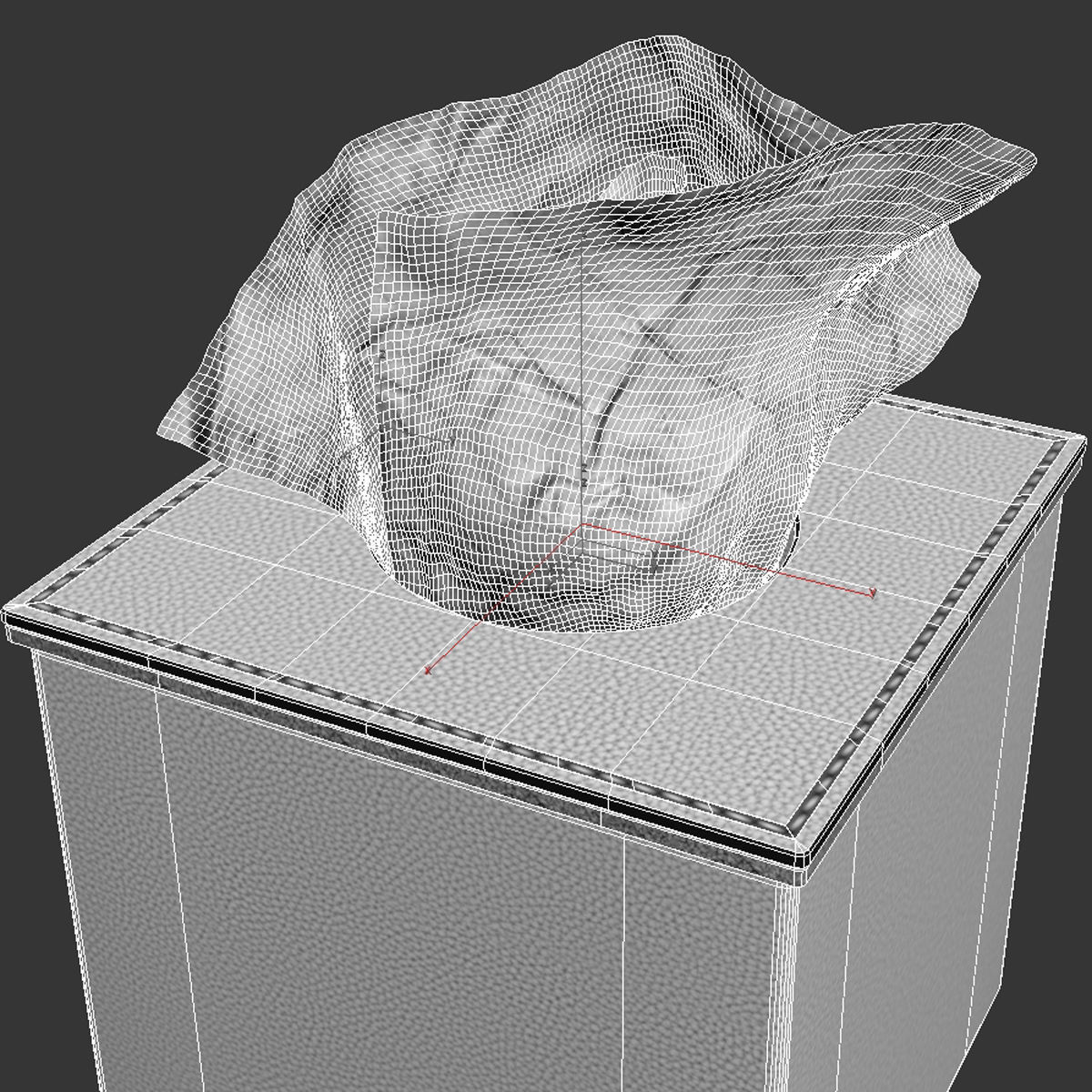 AURI NAVY LEATHER TISSUE BOX 3D model_5