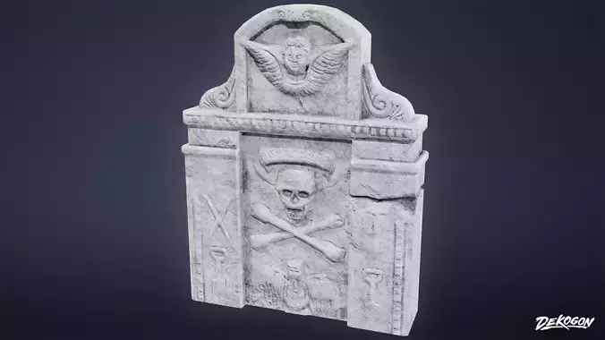 CEMETERY - Gravestone 12 - LOW POLY
