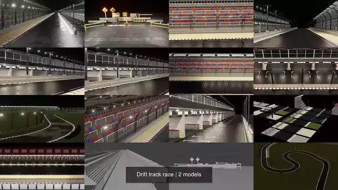 Drift track race 3D Model Collection