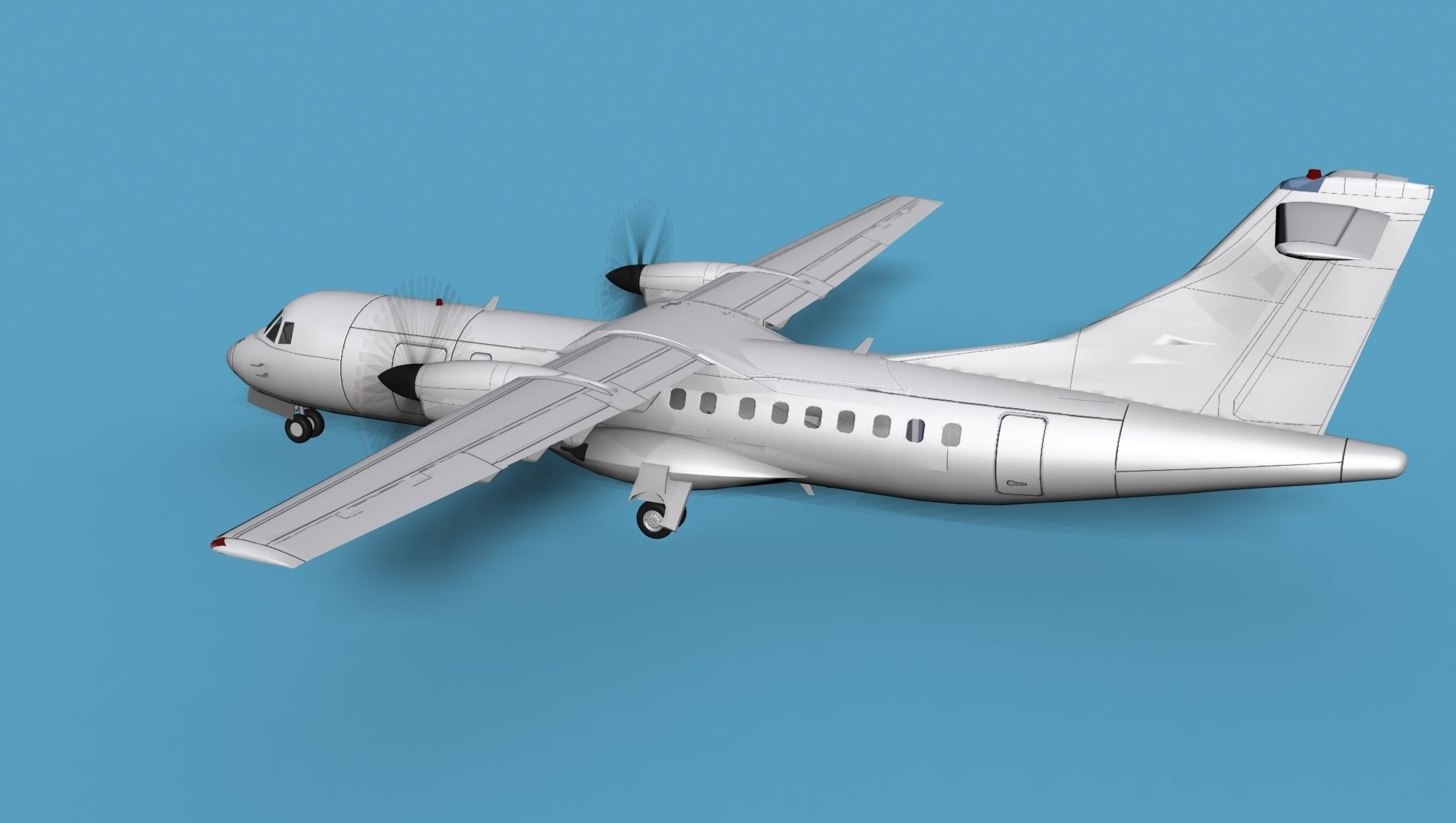 ATR  ATR-42-500 Unmarked 1 3D model_8