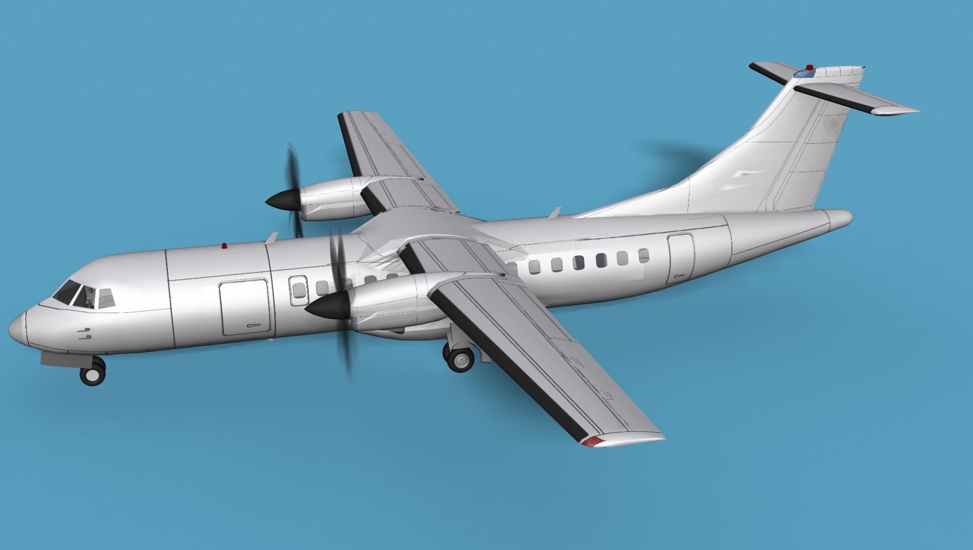 ATR  ATR-42-500 Unmarked 1 3D model_9