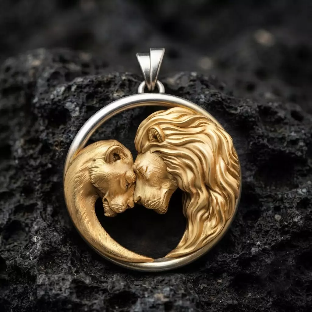 Lion Lioness Pendant V2 3D print model