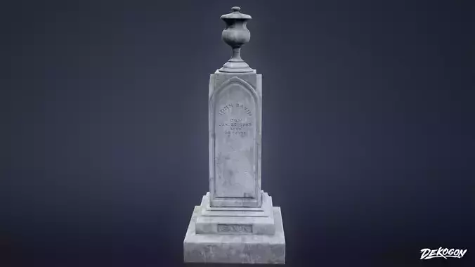  CEMETERY - Gravestone 18 - LOW POLY