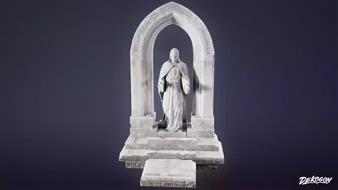 CEMETERY - Graveyard Statue 11 - LOW POLY