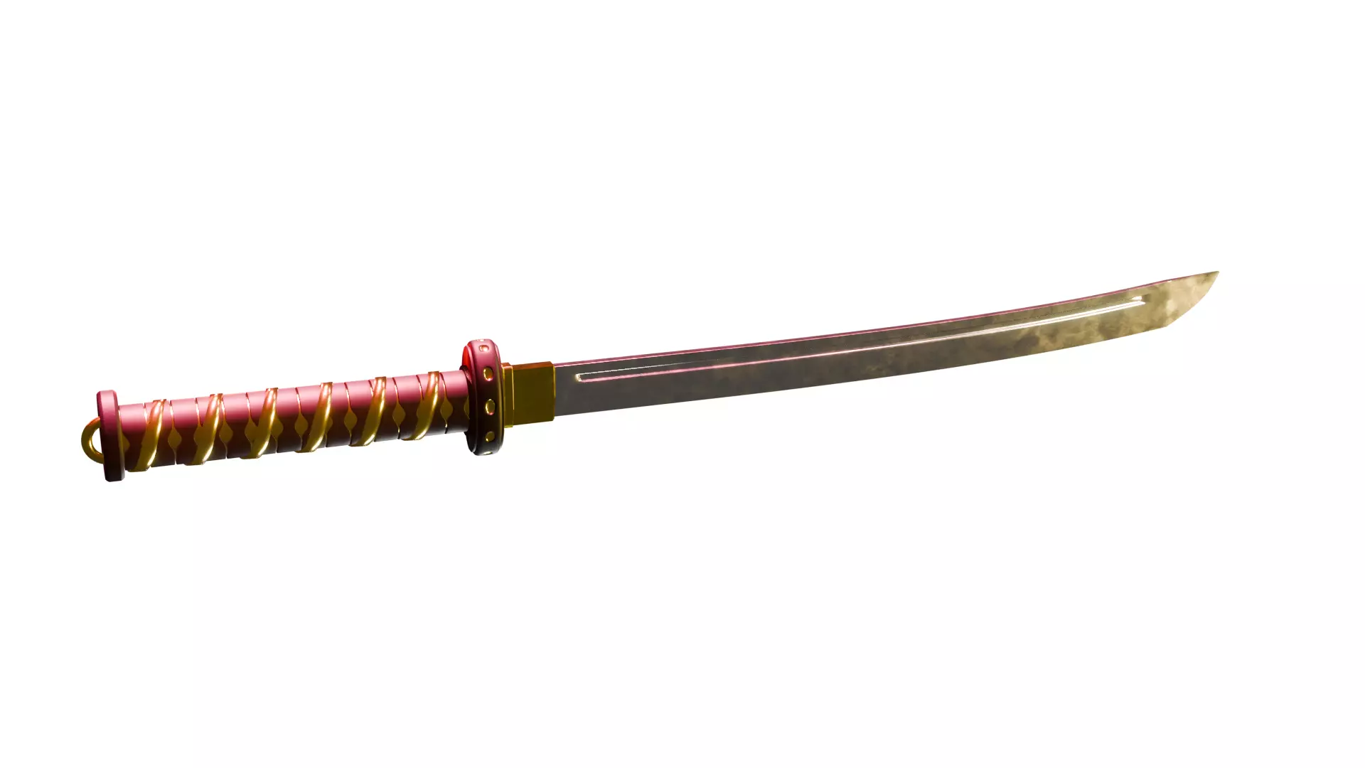 Katana Low-poly 3D model_0