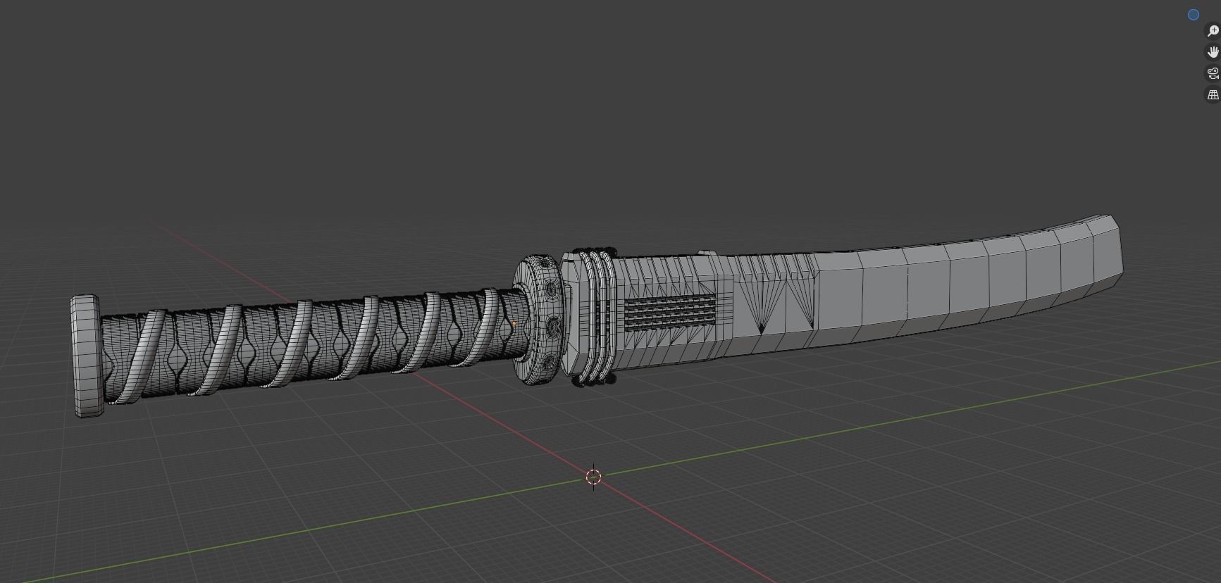 Katana Low-poly 3D model_4