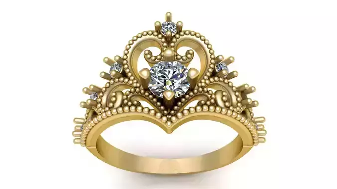 Filigree Engagement Diamond Ring 3d Printable Model