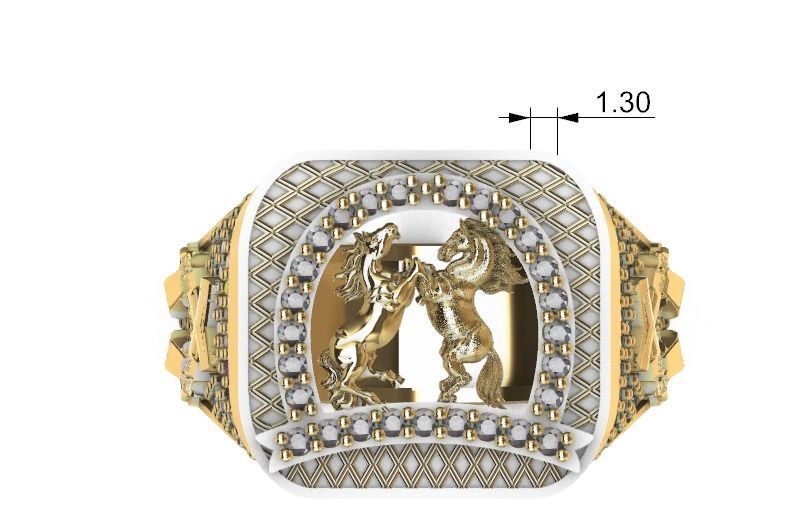 Anillo para caballero-hombre -v- 3D print model_7