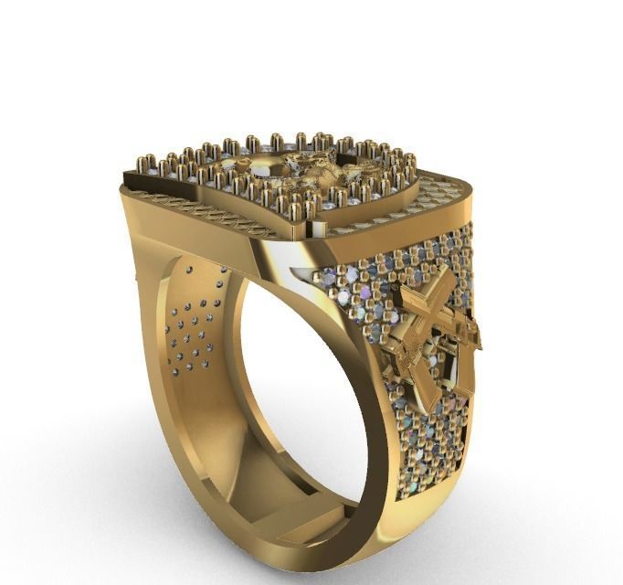 Anillo para caballero-hombre -v- 3D print model_3