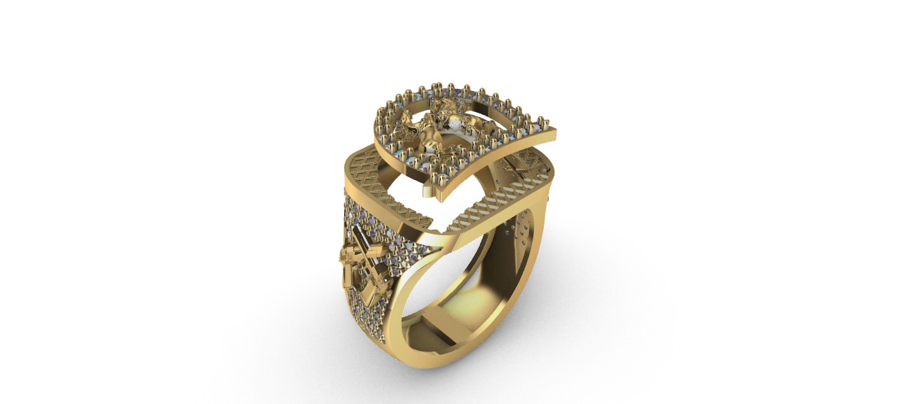 Anillo para caballero-hombre -v- 3D print model_2