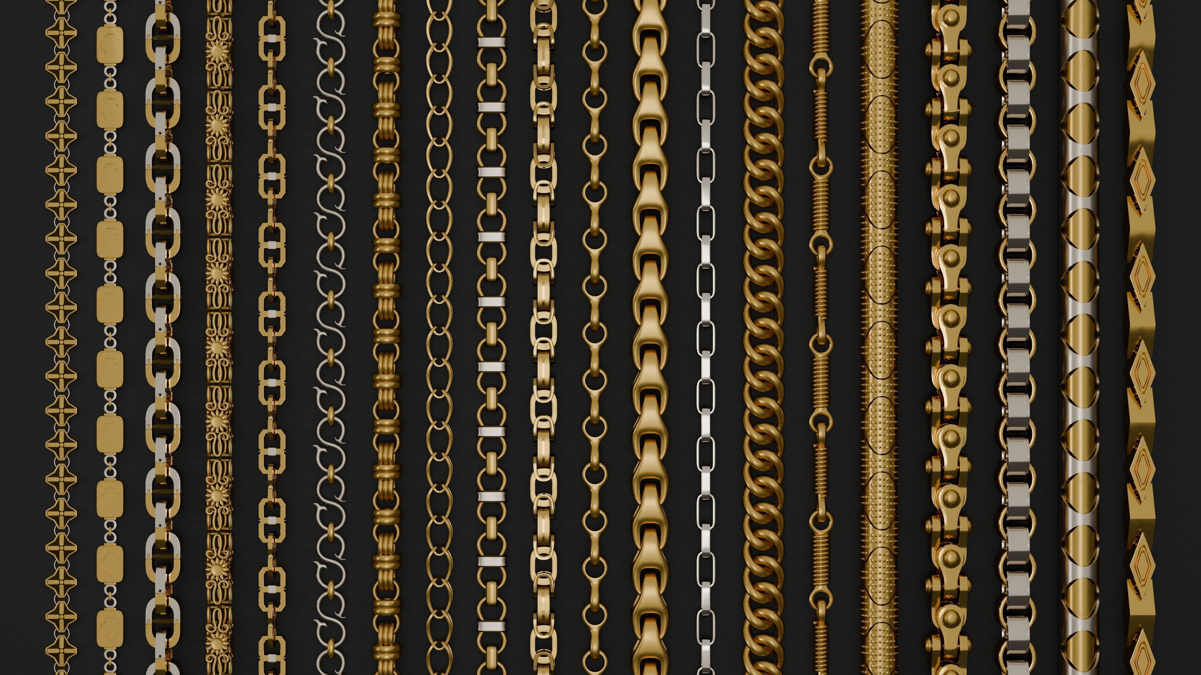 Jewelry chain links 3D model_4