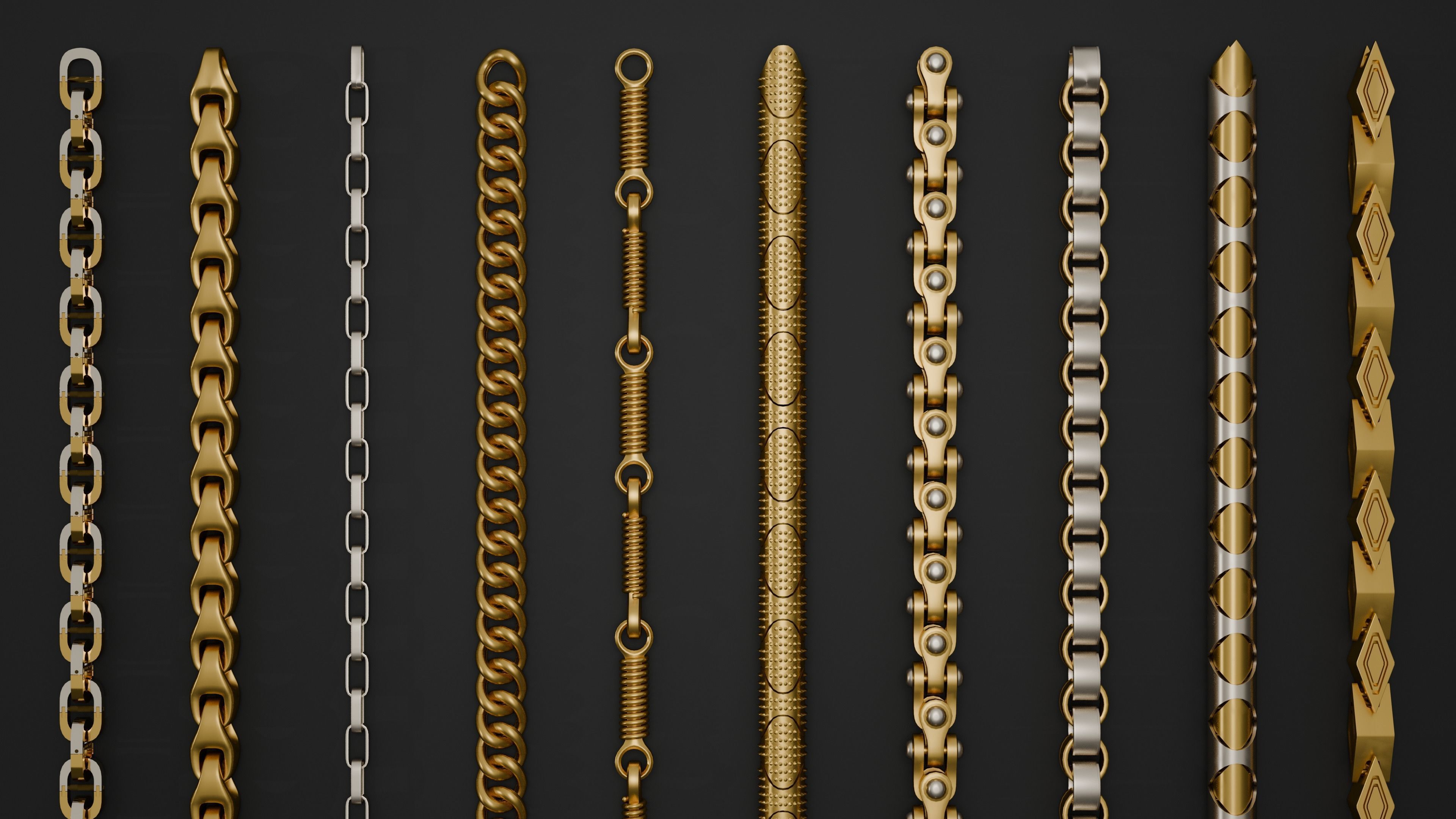 Jewelry chain links 3D model_2