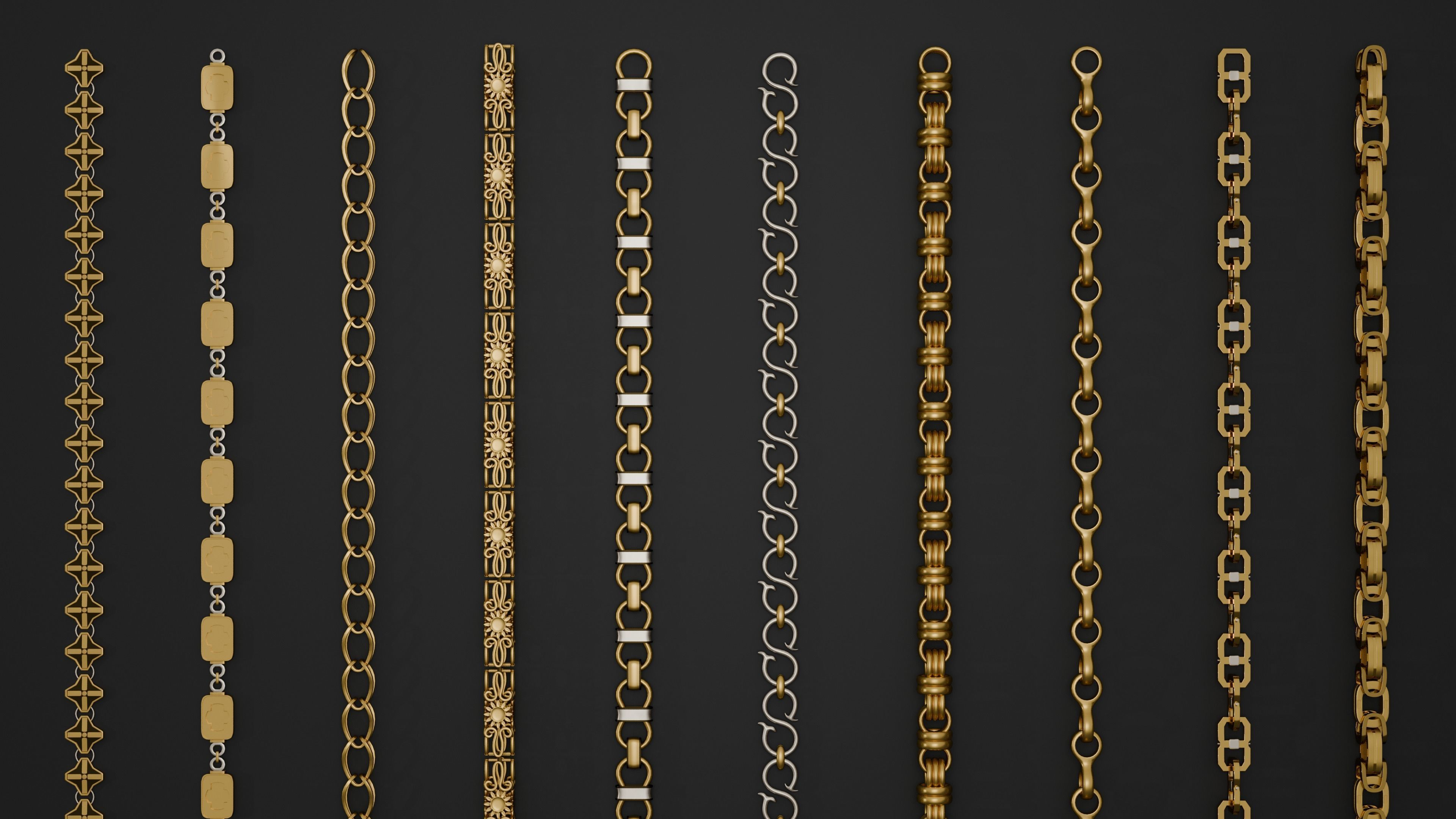 Jewelry chain links 3D model_1