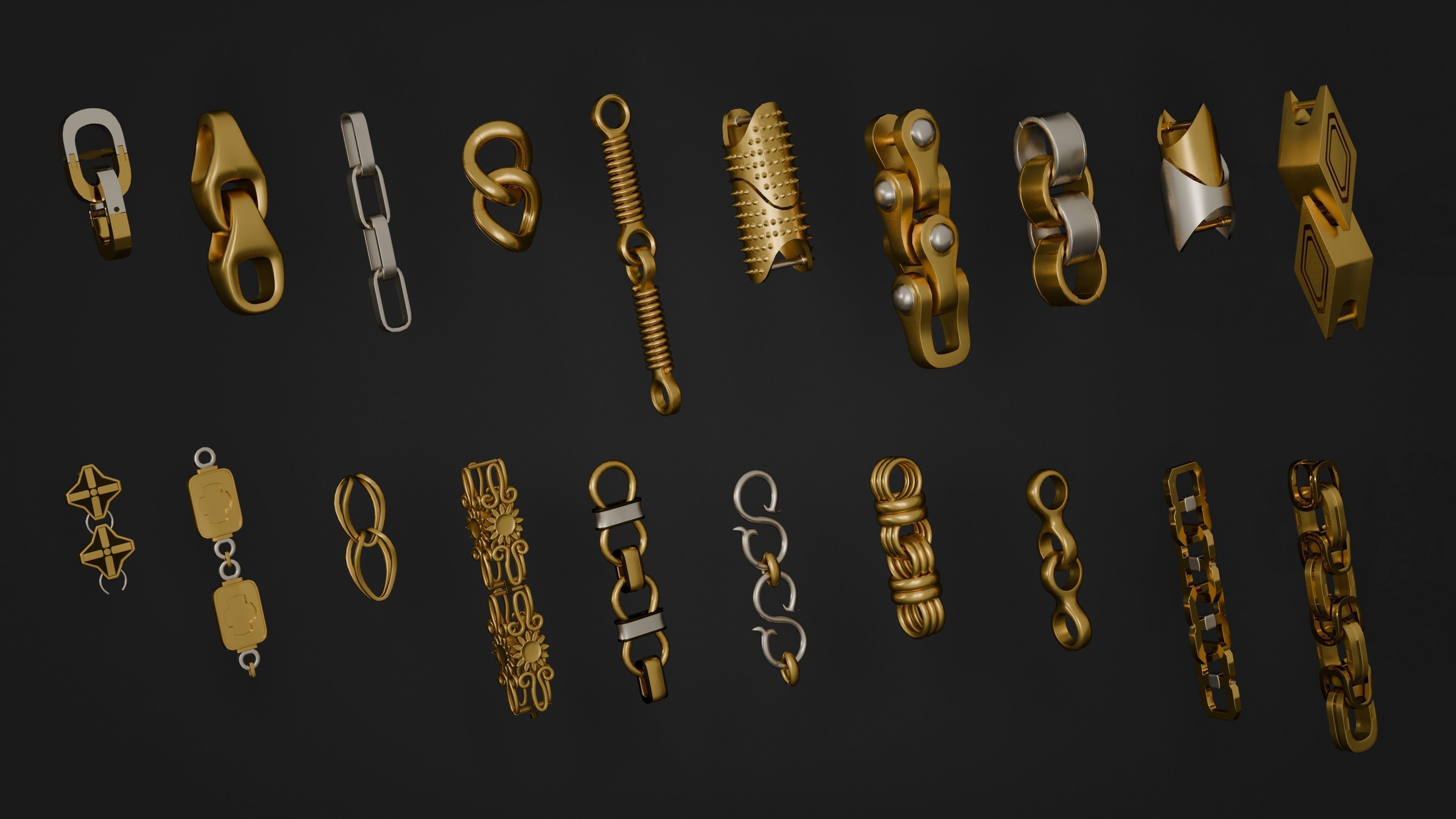 Jewelry chain links 3D model_3