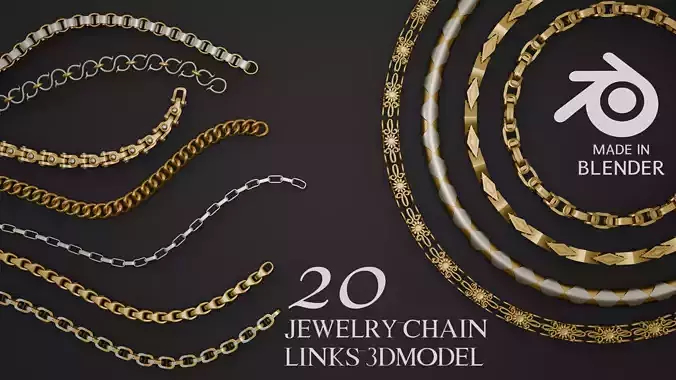 Jewelry chain links 3D model