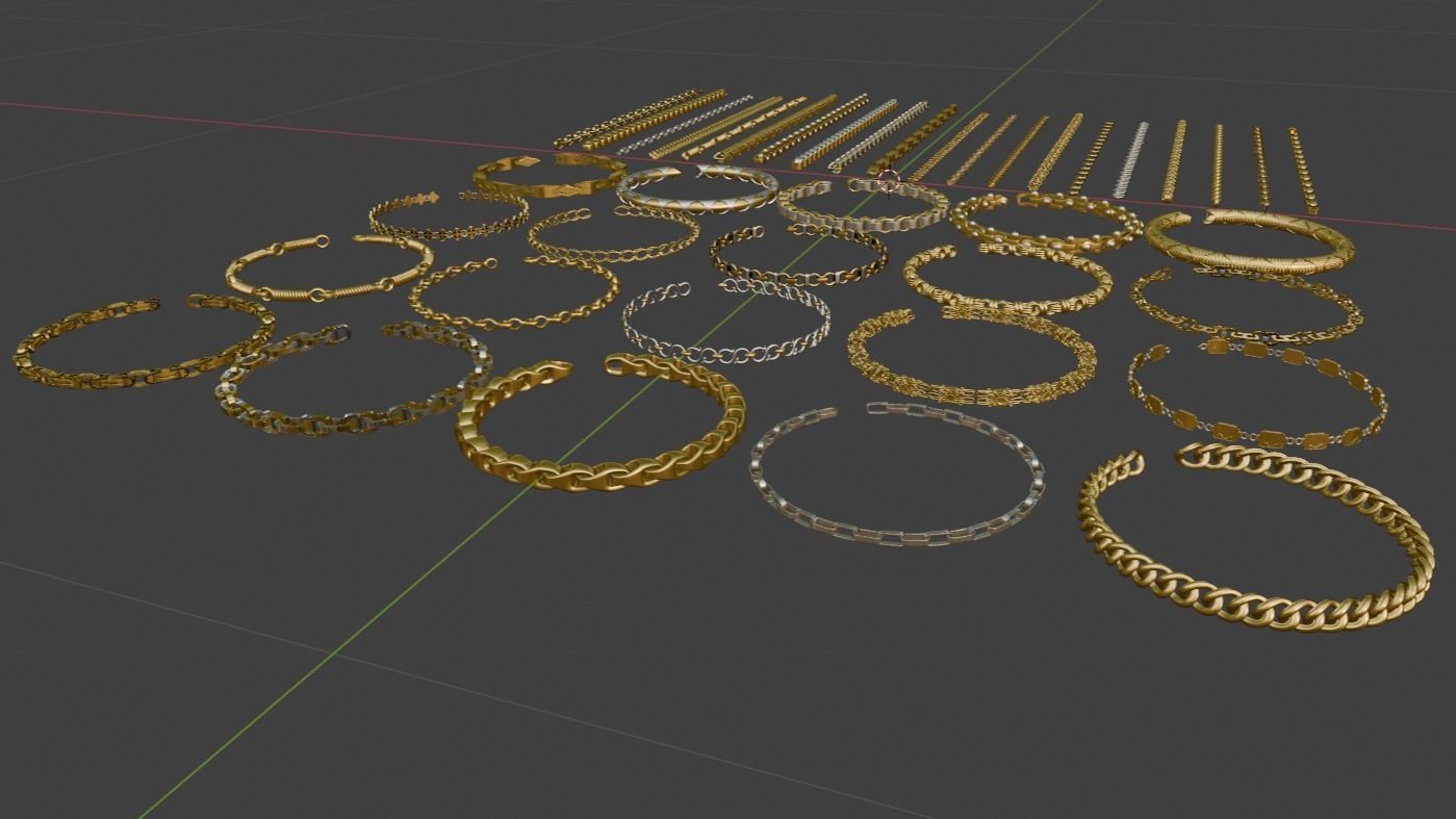 Jewelry chain links 3D model_5