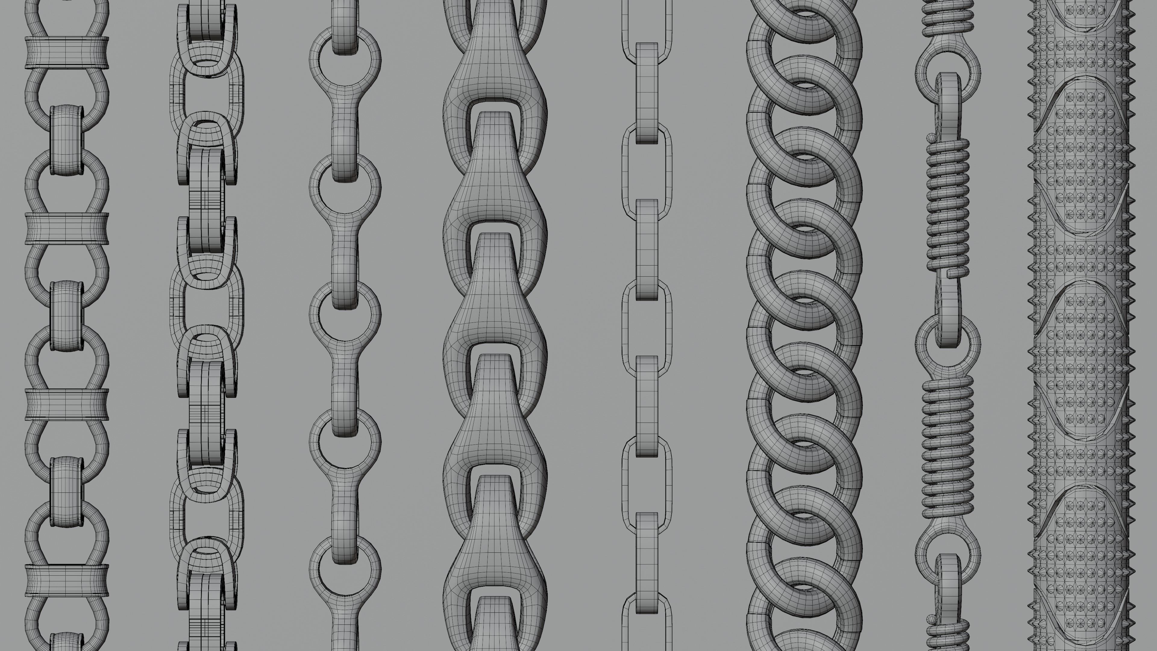 Jewelry chain links 3D model_7