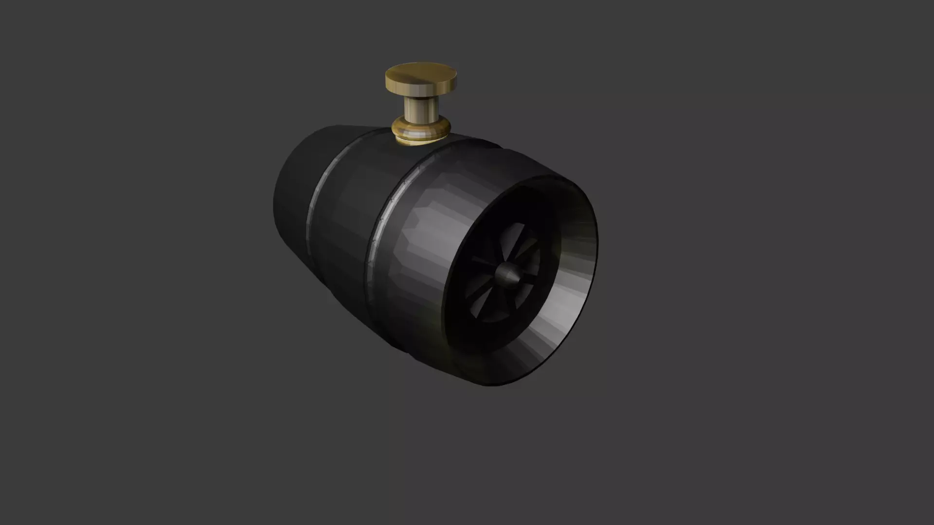 jet engine  Low-poly 3D model_0