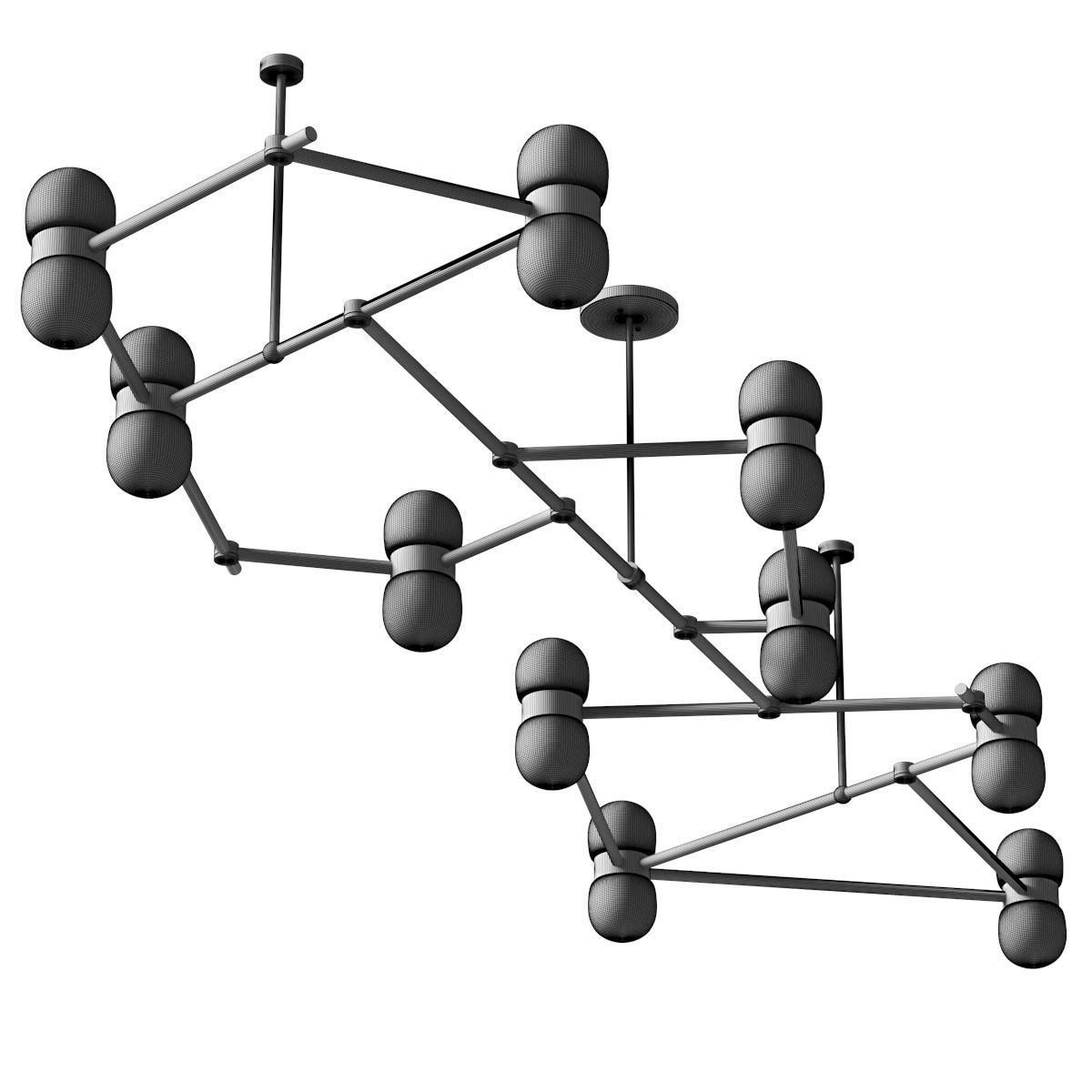 Contain - Nuvol Chandelier 10 gold 3D model_3