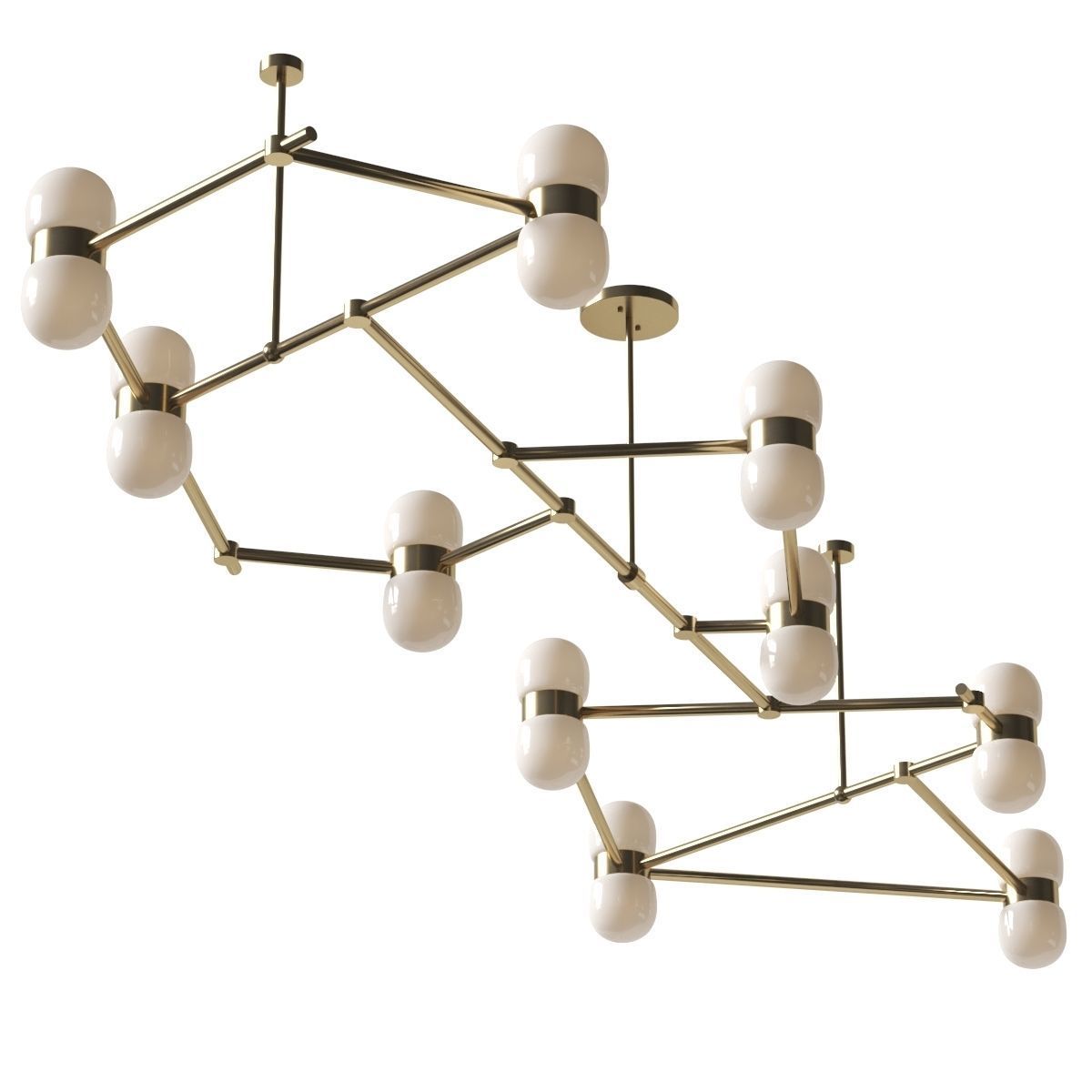 Contain - Nuvol Chandelier 10 gold 3D model_1