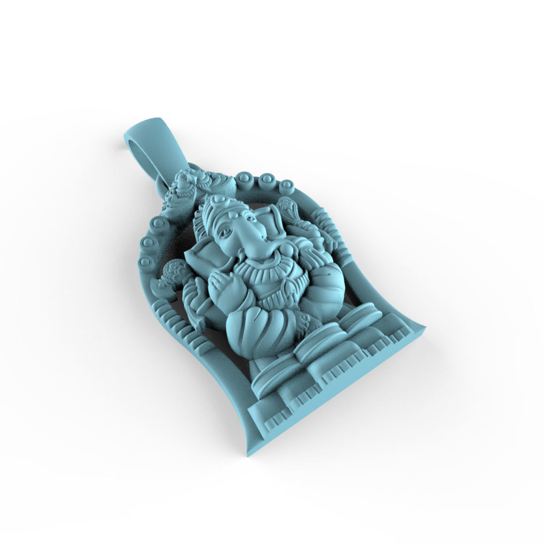 Ganesha Pendent 01 3D print model_3