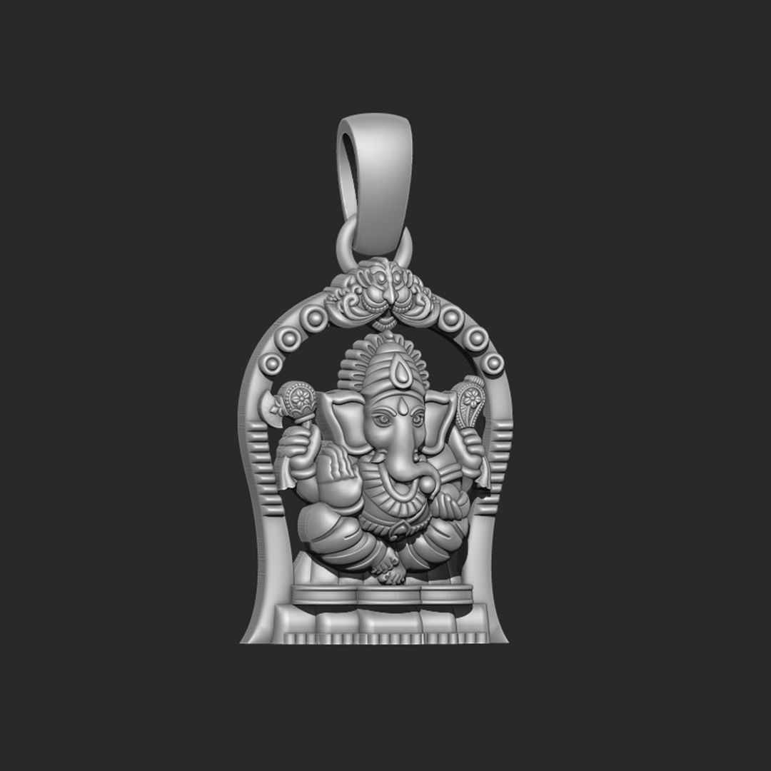 Ganesha Pendent 01 3D print model_1