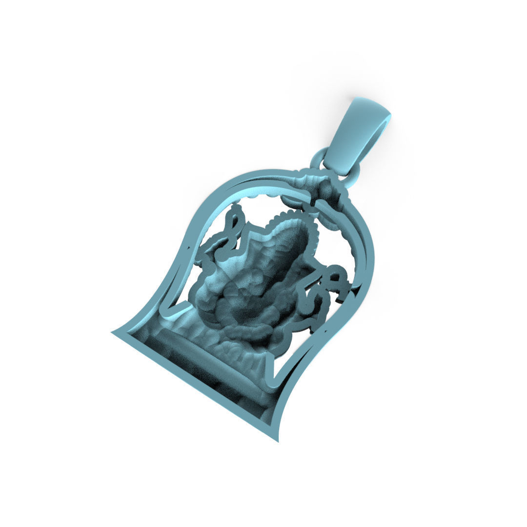 Ganesha Pendent 01 3D print model_4