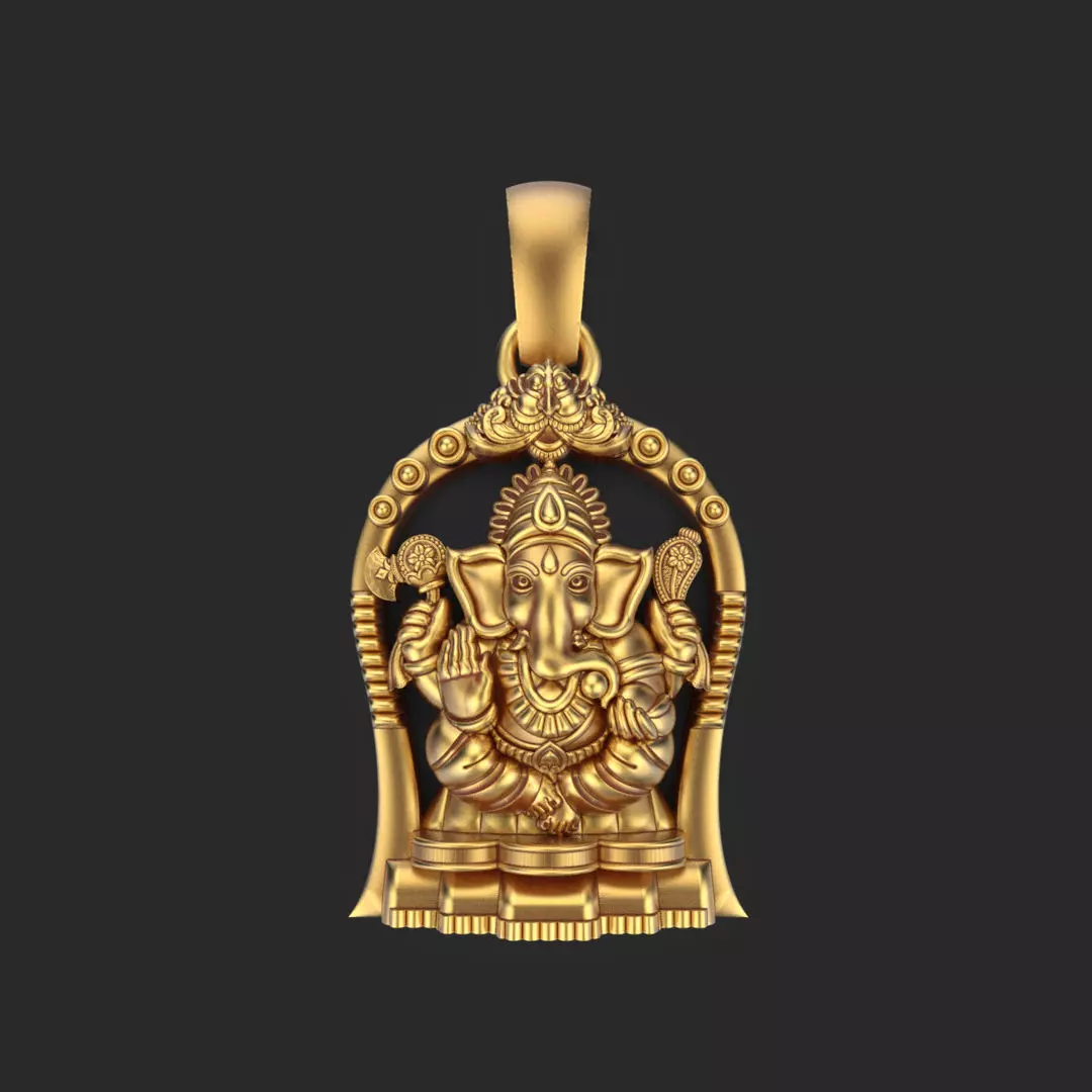 Ganesha Pendent 01 3D print model_0