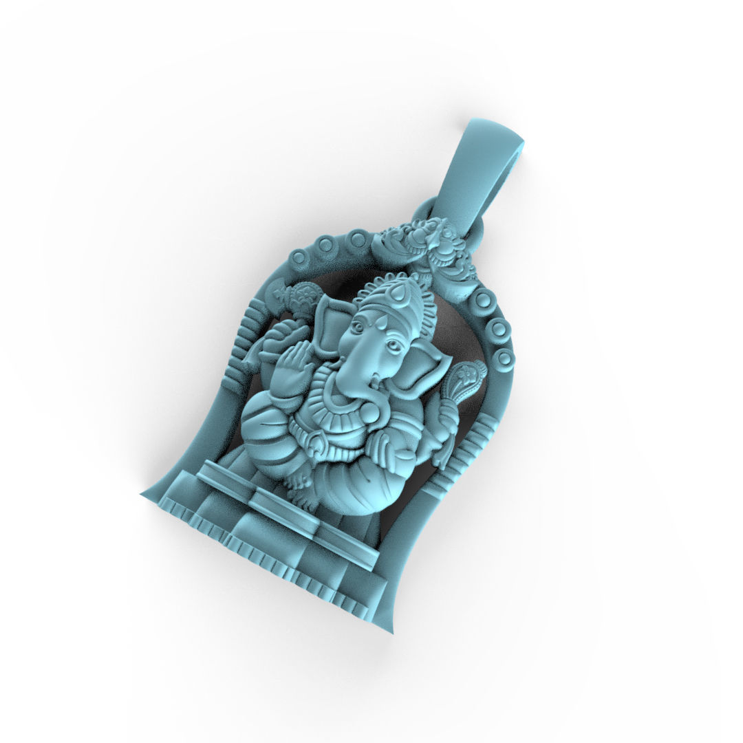 Ganesha Pendent 01 3D print model_2