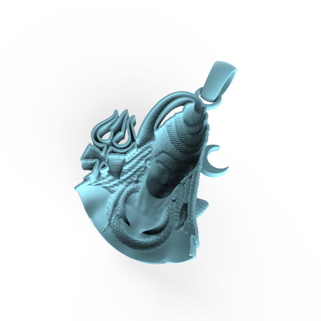 Mahadev Pendent 01 3D print model_4