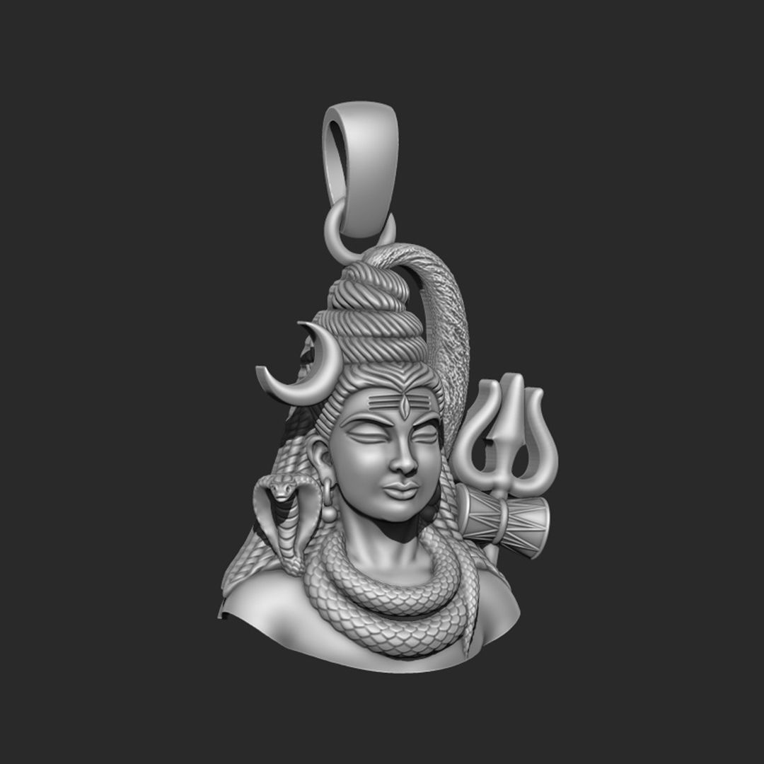 Mahadev Pendent 01 3D print model_1