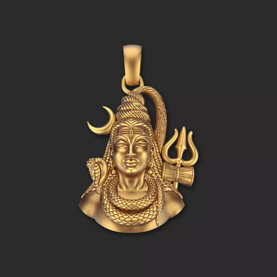 Mahadev Pendent 01 3D print model_0