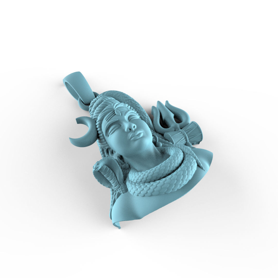 Mahadev Pendent 01 3D print model_3