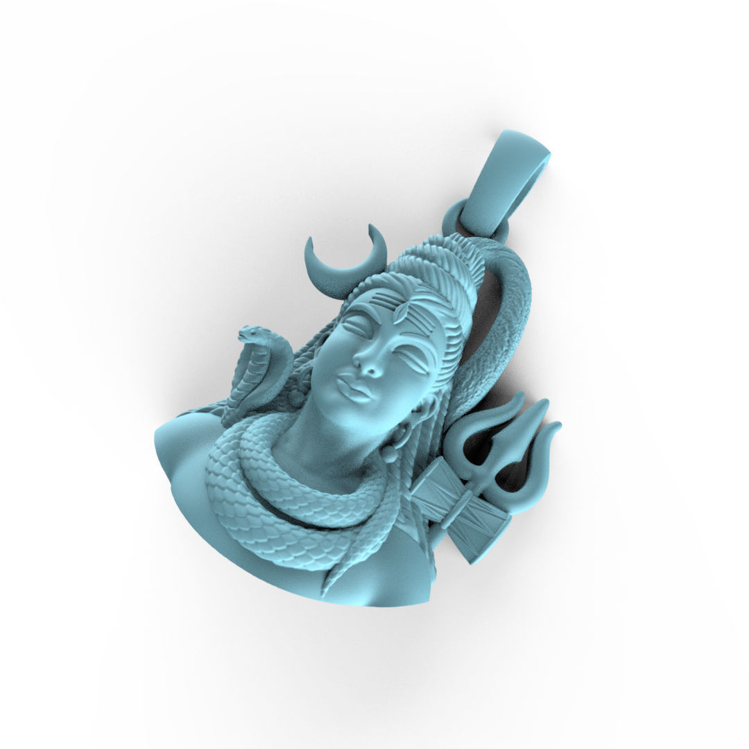Mahadev Pendent 01 3D print model_2