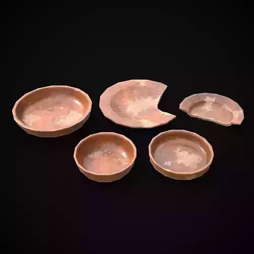 Broken Clay Plate Set