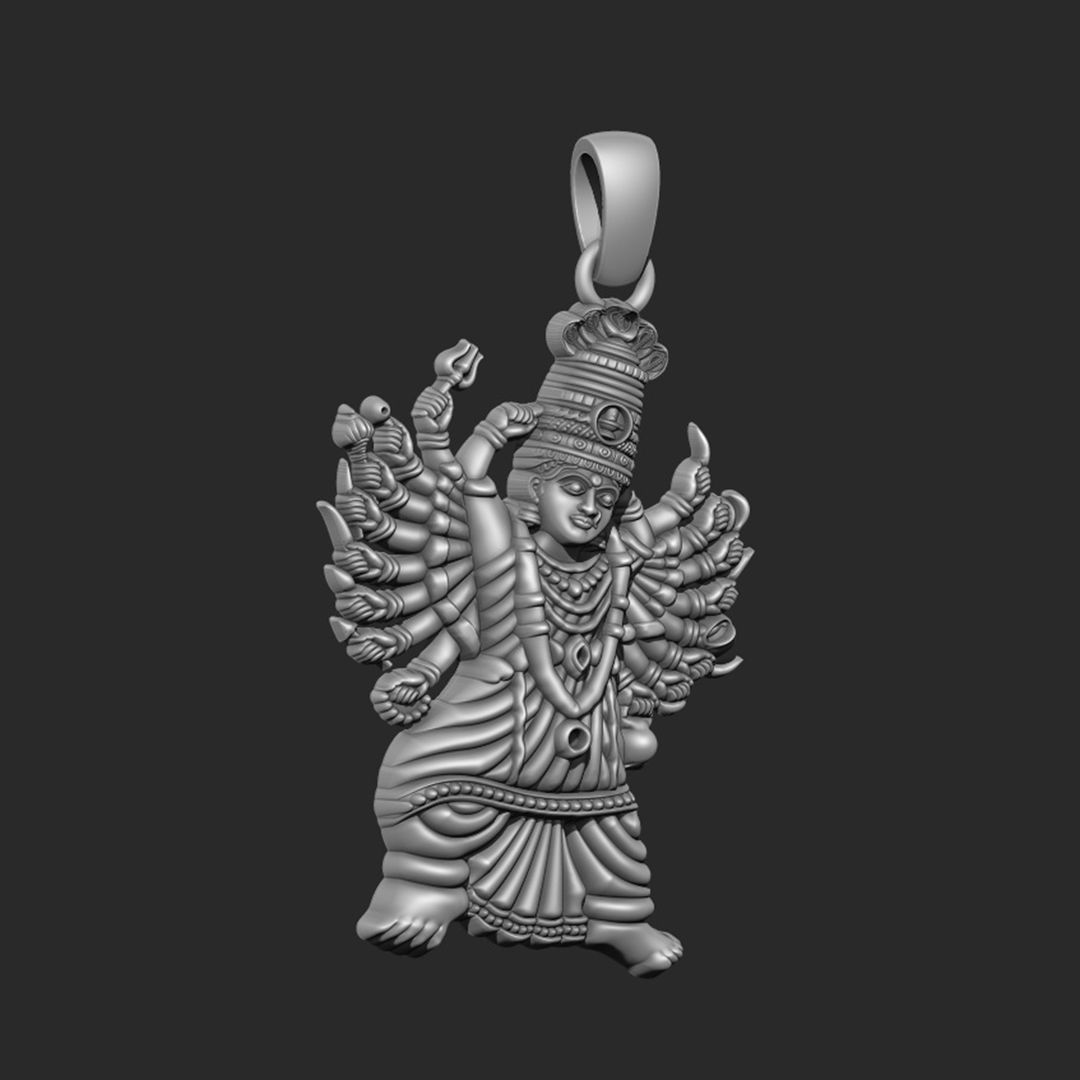 Saptshrungi Mata Pendent 3D print model_1