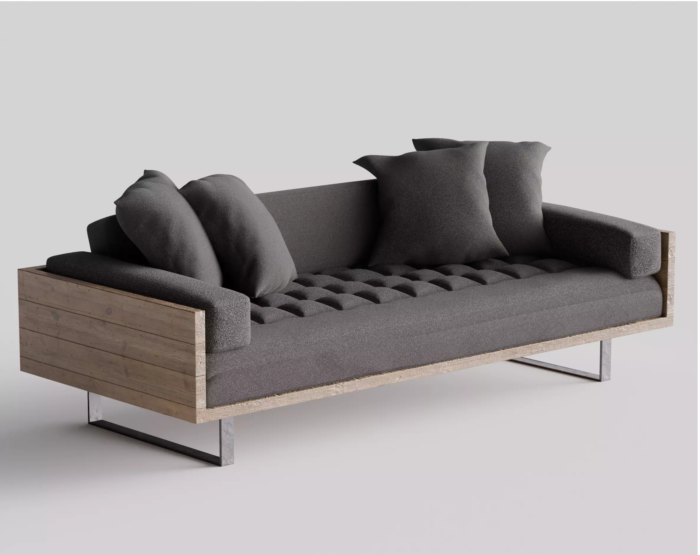 Reclaimed Wood Sofa 3D model Free 3D model_0