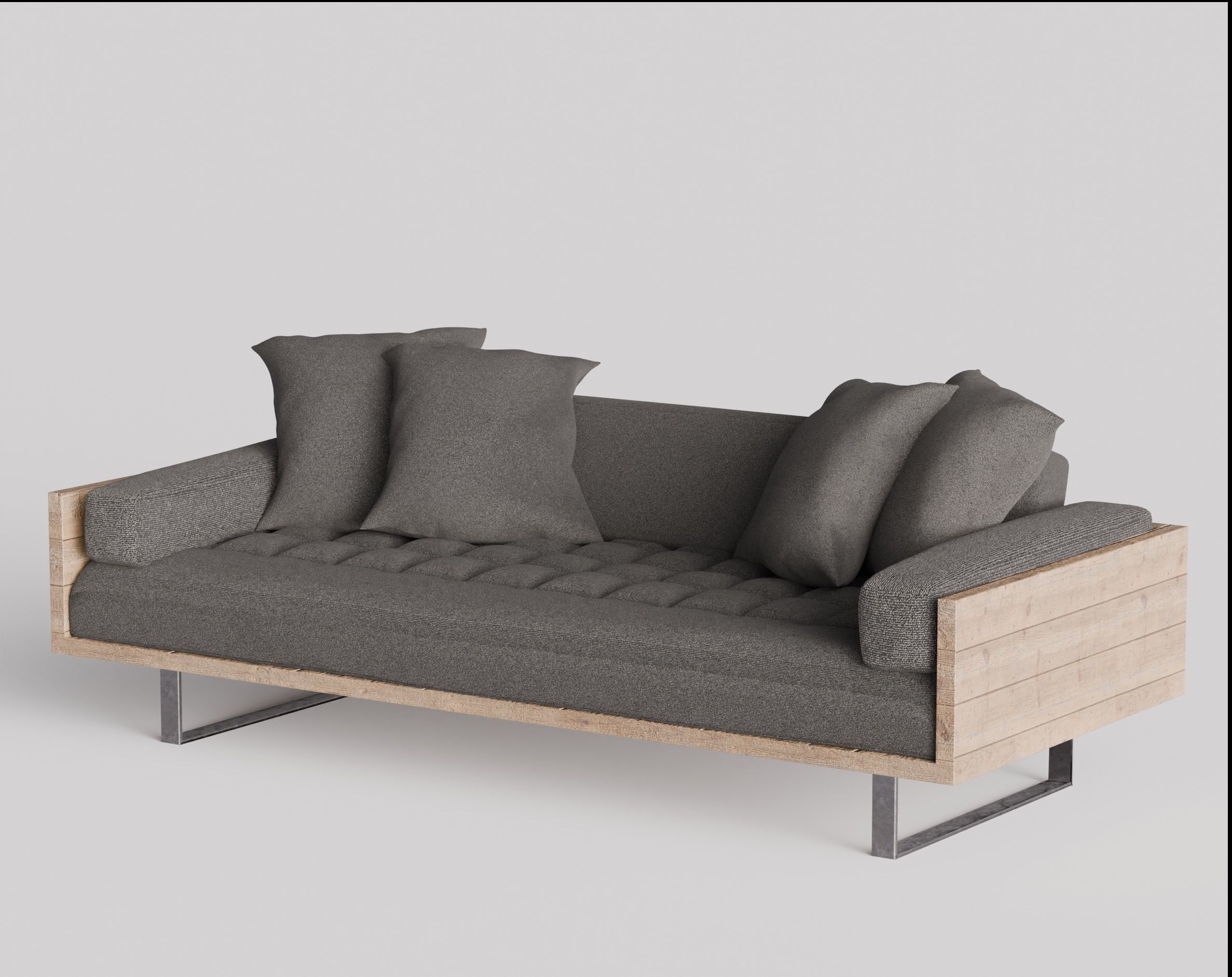 Reclaimed Wood Sofa 3D model Free 3D model_2