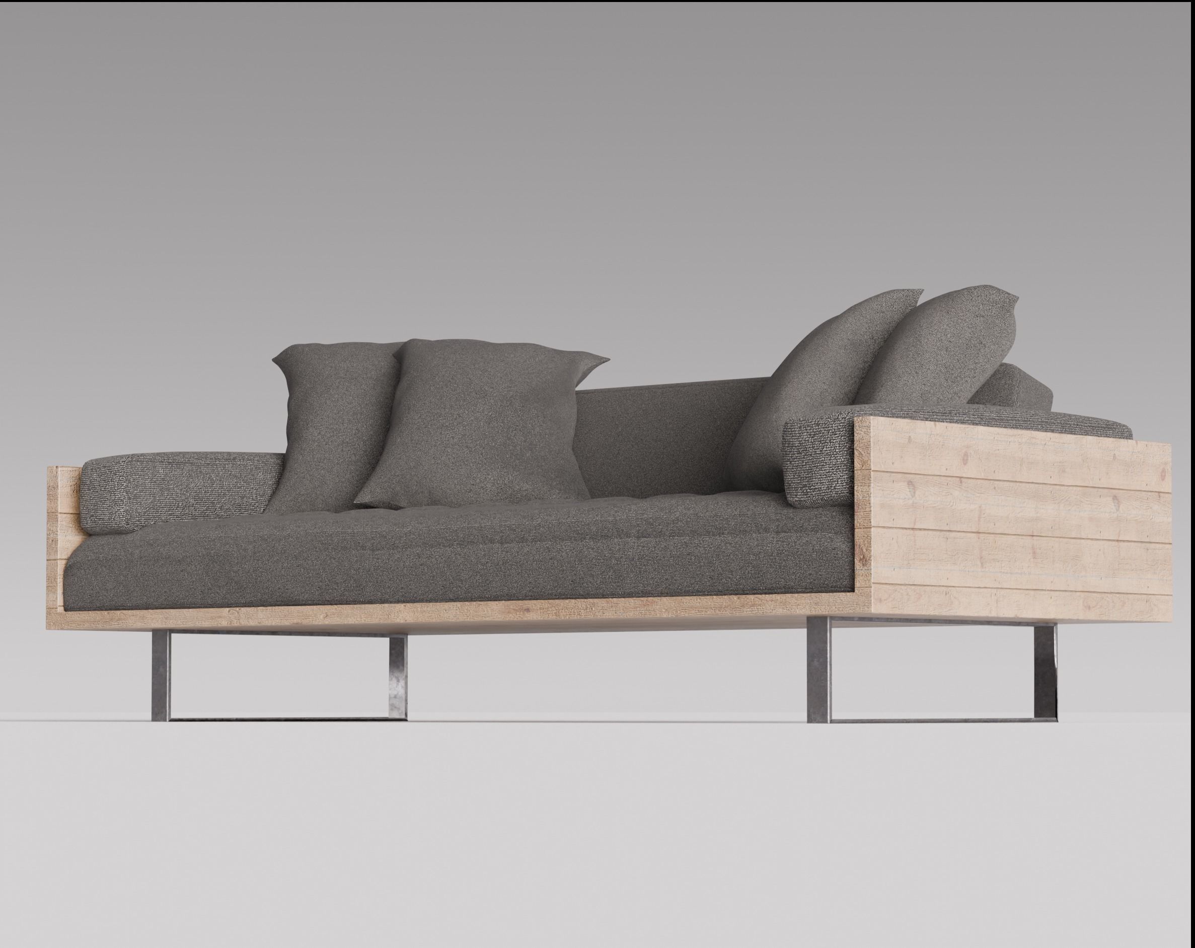 Reclaimed Wood Sofa 3D model Free 3D model_4