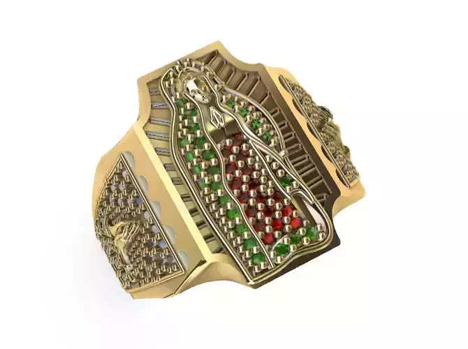 Anillo para caballero-hombre Virgen de Guadalupe -v-  3D print model
