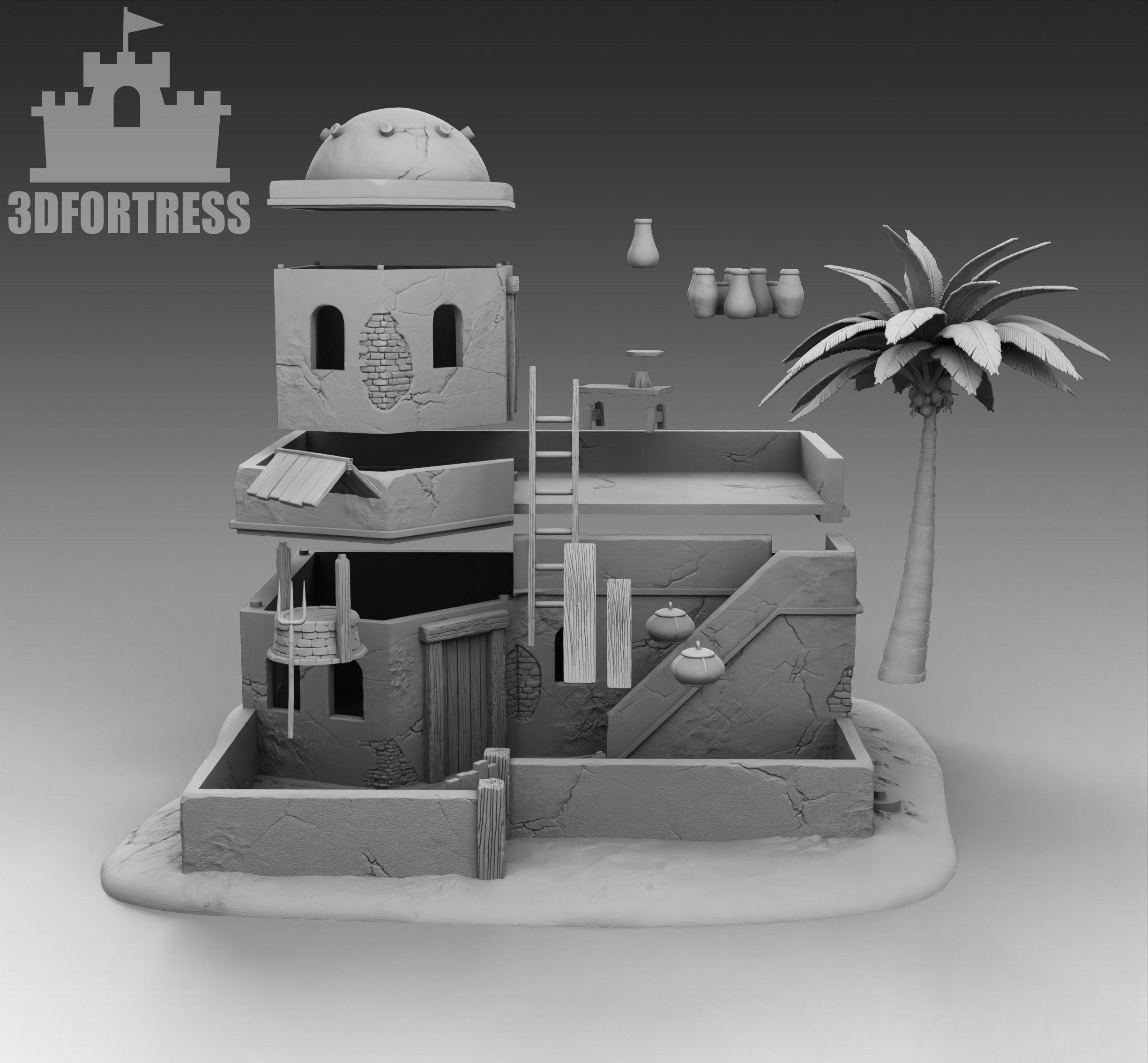 Egyptian House 6 3D print model_3