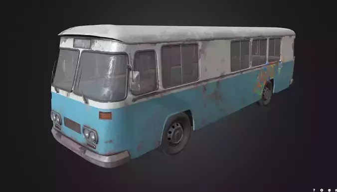 Rusty Bus 2 Low-poly 3D model