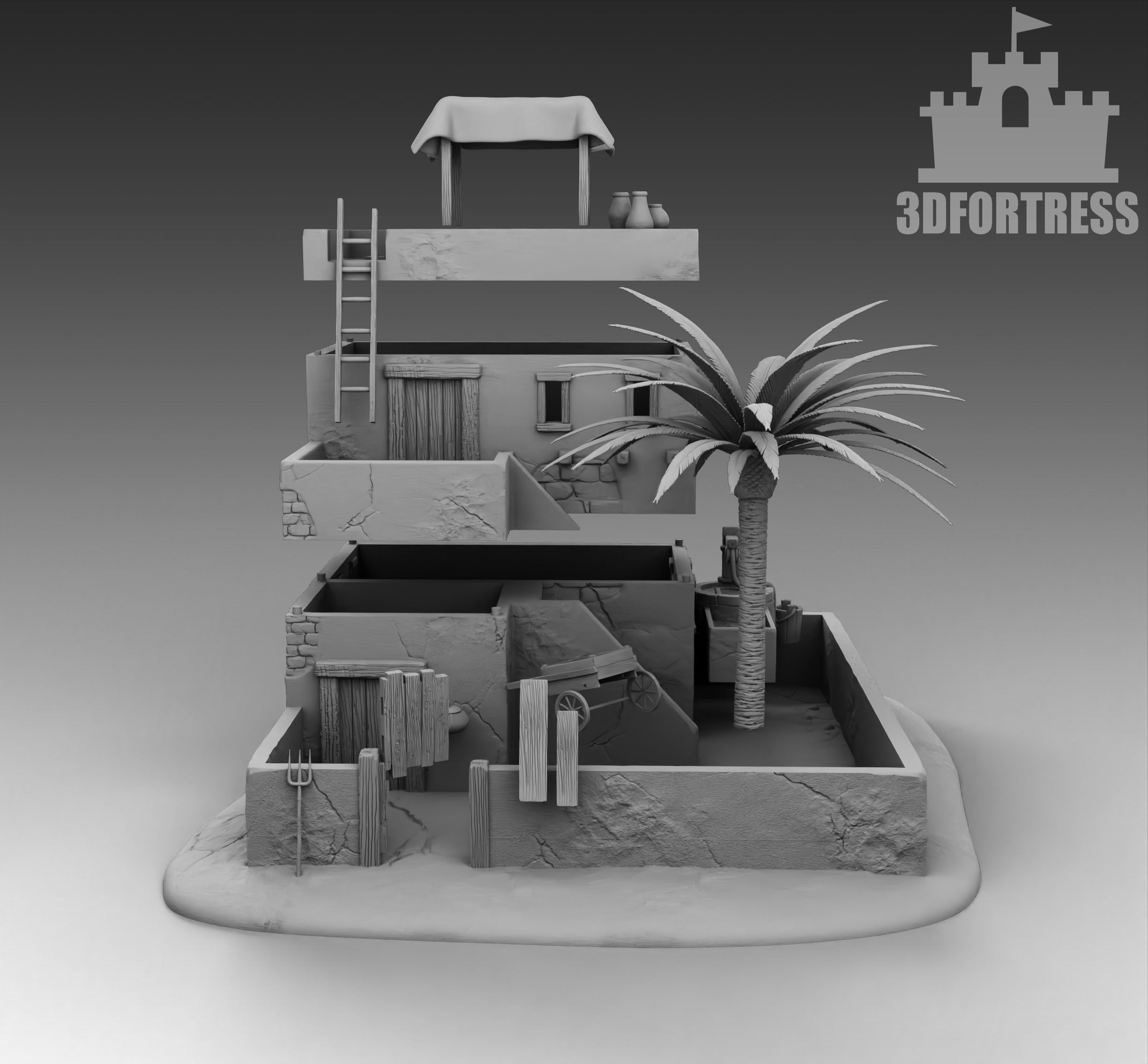 Egyptian House 5 3D print model_3