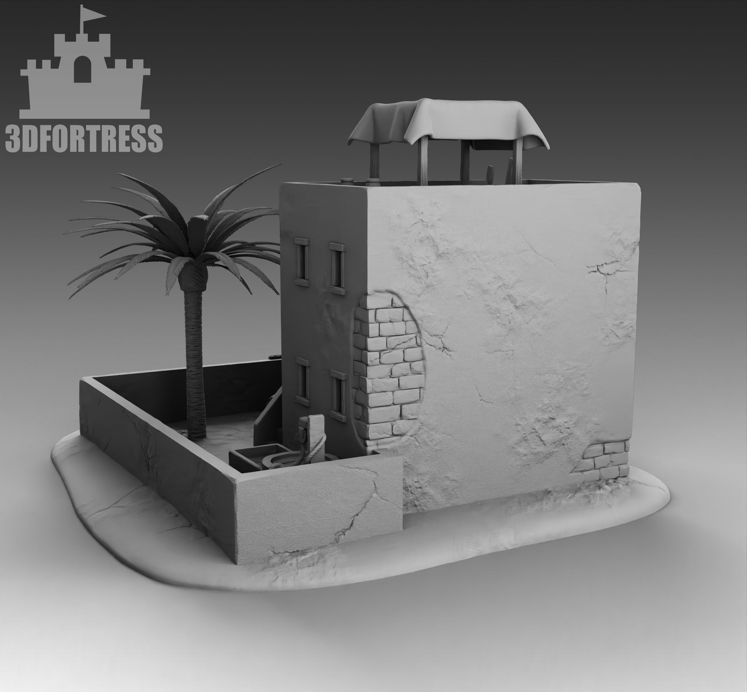 Egyptian House 5 3D print model_2