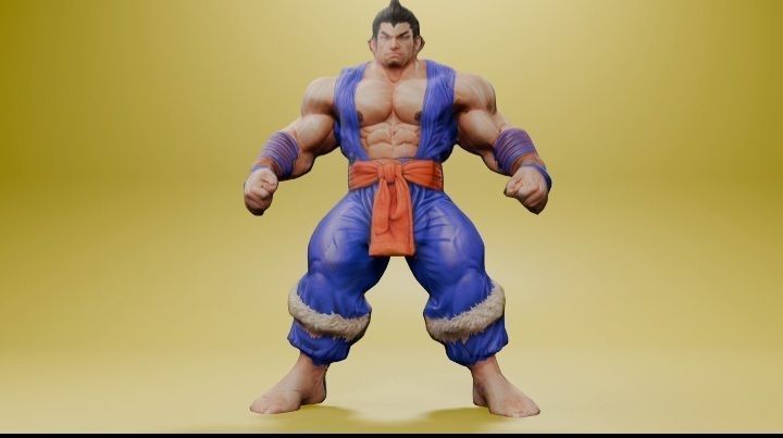 Low Poly Fighter - Kenshiro Van Buren Low-poly 3D model_3