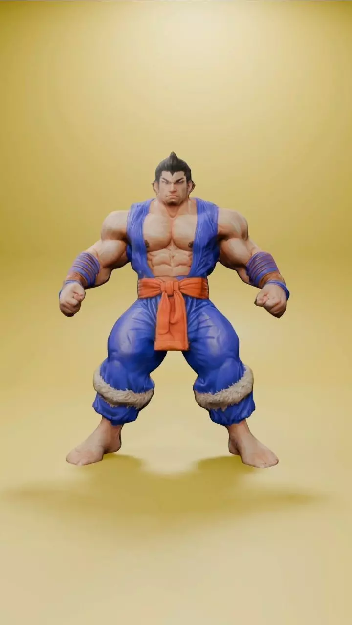 Low Poly Fighter - Kenshiro Van Buren Low-poly 3D model_0