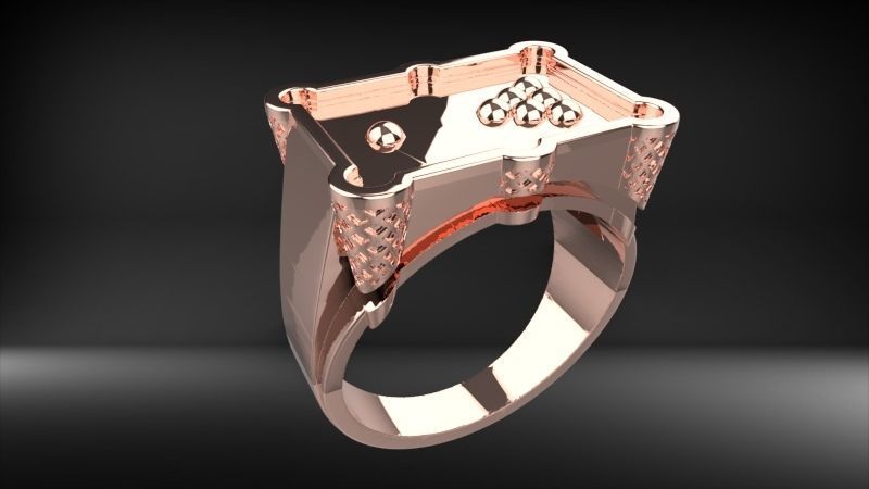 Billiard Pool Table mens ring sports  jewelry 3D print model_43