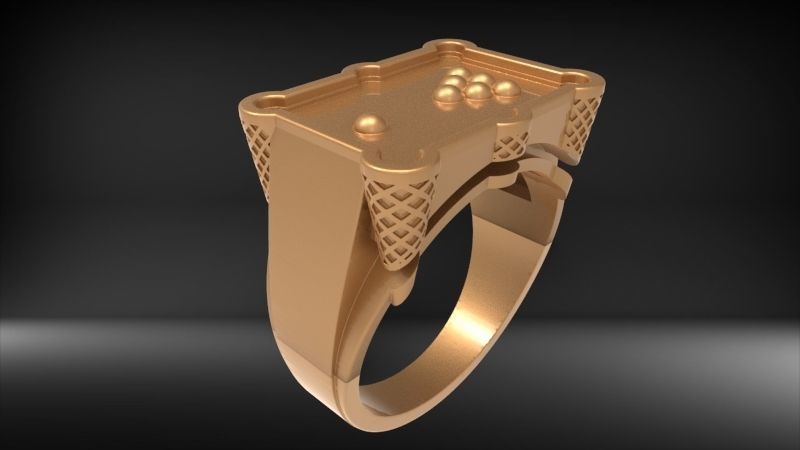 Billiard Pool Table mens ring sports  jewelry 3D print model_28